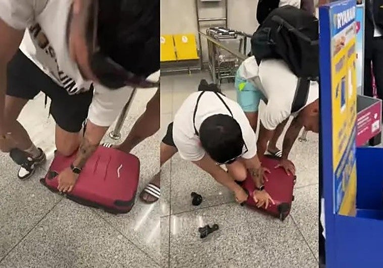 Video of passenger with oversized hand luggage boarding Ryanair flight